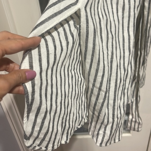 Zara Linen Striped Belted Dress - Picture 4 of 9